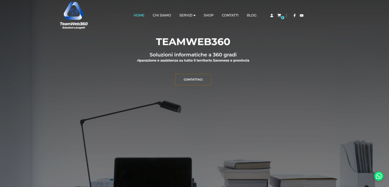 Immagine della Home page del sito di TeamWeb360