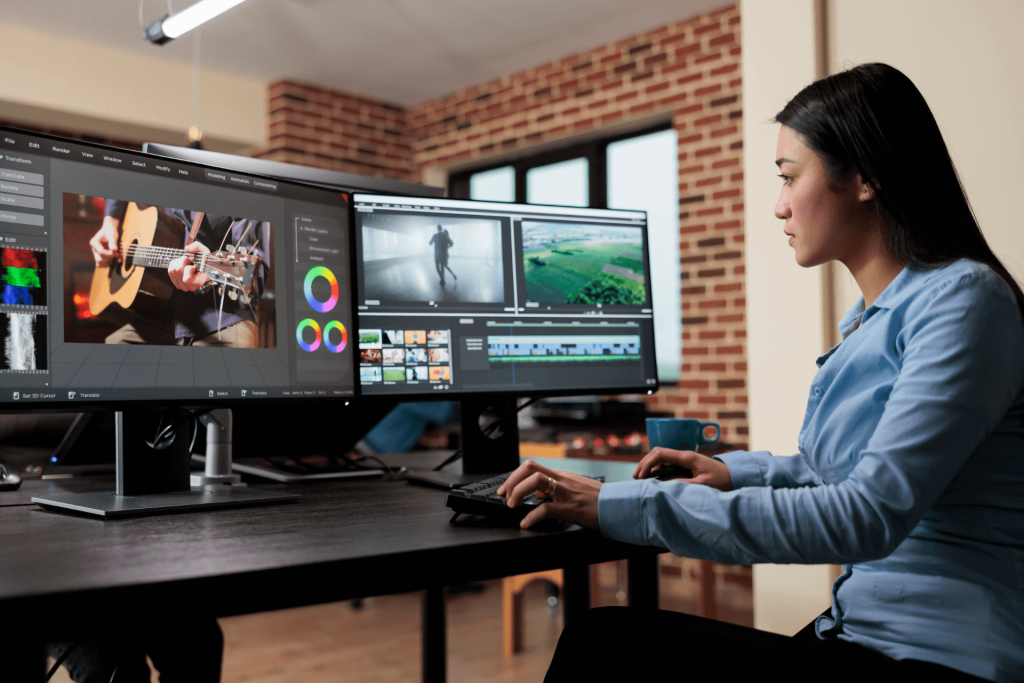 postazione video editing