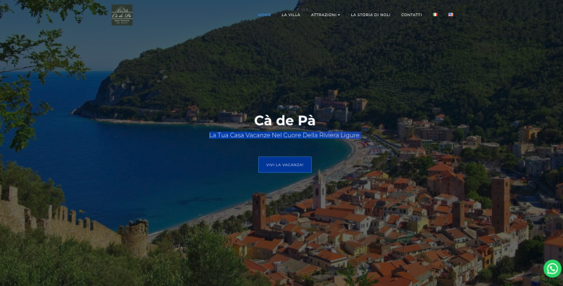 Immagine della Home page del sito di casavacanzenoli.com